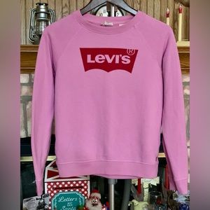 🤩3/$10 Women’s Levi’s Pink Colored Batwing Crewneck Pullover Sweatshirt